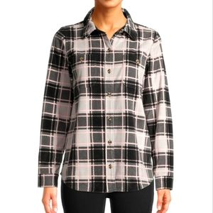 Long Sleeve Relaxed Fit Checked Plaid Shacket